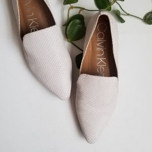 Calvin Klein | "Snake" Leather Pointed Toe Flat